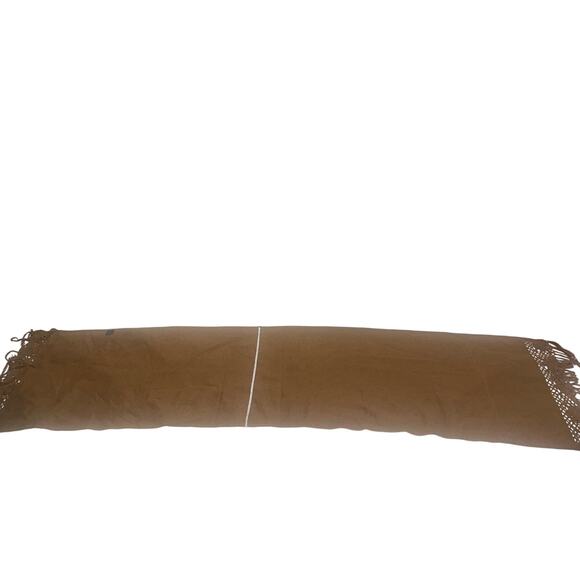 Canotex 100% Alpaca Scarf 90x20in made in Peru crocheted fringe ends brown - Picture 6 of 11